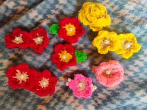 Flower Hair Clip Set | Pack Of 8