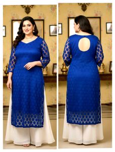 Blue Net Kurti👗