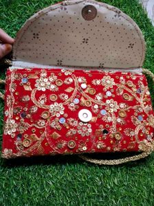 Embroidered Clutch Bag
