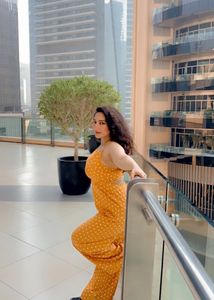 Shien Mustard Colour Back Designed Jumpsuit