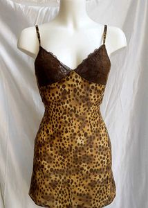 Tiger Leopard Print Y2k Retro Lace Dress Top