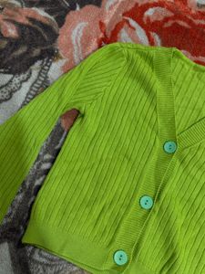 Green Knit Cardigan
