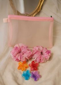 Hair Accessory Set /With Pink Mesh Pouch