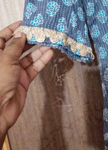 Printed Blue Kurta