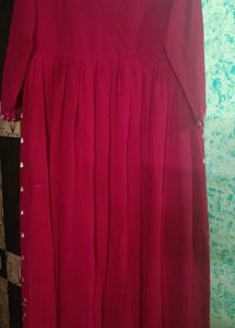 Maroon Embroidered Anarkali Dress
