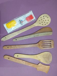 7 Pcs Wooden Kitchen Tool Set