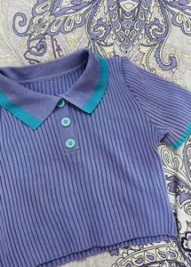 Cute Purple Polo Top