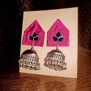 Pink Jhumka Earrings💜