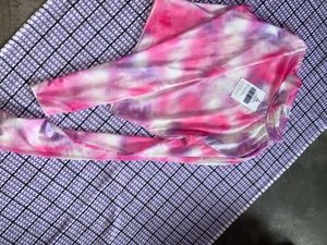 Tie-Dye Long Sleeve Mesh Top