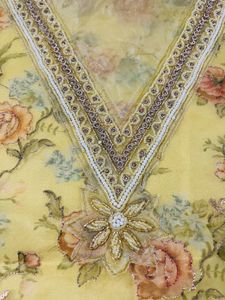 Floral Embroidered Organza Suit With Organz