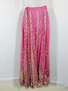 Coral Pink Embroidery Printed Skirt (Women)