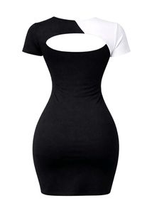 Two-Tone Bodycon Mini Dress