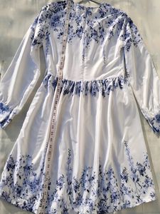 Women White Floral Mini Dress