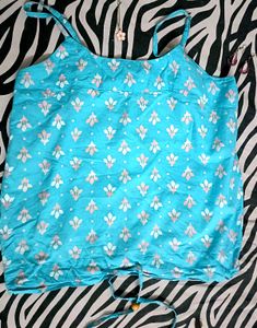 Cute Blue Floral Tank Top
