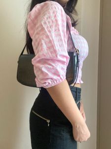 New With Tag Pink Gingham Crop Top