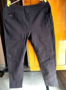 Dark Brown Casual Pull-On Pants