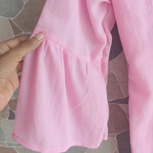 Pink Embroidered Tunic Top