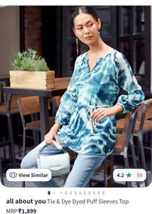 All About You Brand Blue Top/Tunic