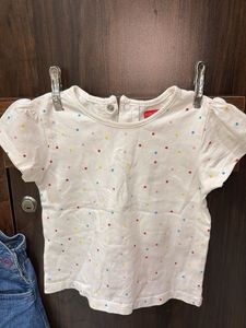 Cute Denim Dress &amp; Tee Set