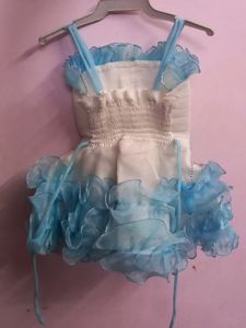 Blue Flower Girl Dress