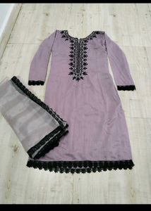 Beautiful Lavender Colour Kurta Dupatta S