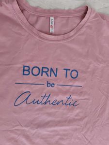 Pink &#39;Born to be Authentic&#39; Tee