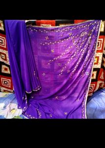 Beautiful Saree With Blouse And Fall