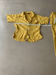Lovely Mustard Cord Set With Top And Bottom