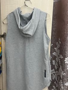 Gray Sleeveless Hoodie