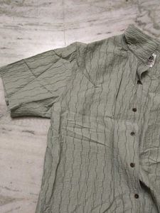 Zara Green Striped Shirt