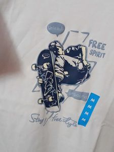 Zudio White Skateboarder T-Shirt