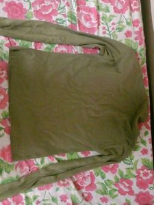 Olive Green Long Sleeve Top