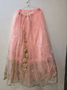 Peach Sequence Lehenga Set