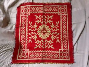 Pooja Mat Pujo Aasan Red Ritual Asan Prayer Chowki