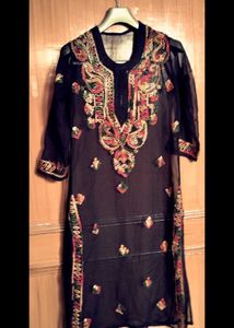Embroidered Chiffon Kurti