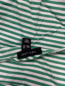 Green Striped A-line Dress