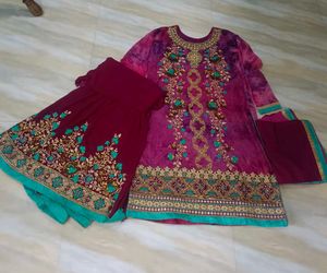 Embroidered Kurta Sharara Set