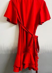 Pretty Frilled Wrap Dress