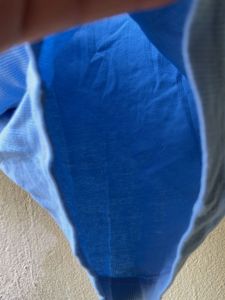 Cute Blue ribbed Crop Top