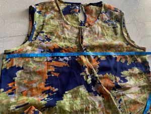 Branded FIG multi colour blouson-style top|Size:xl