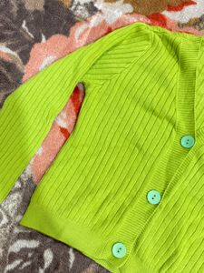 Green Knit Cardigan