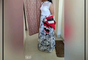 White N Beige Maxi Dress