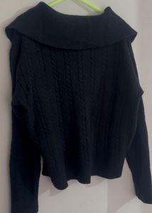 Black Ribbed Pullover