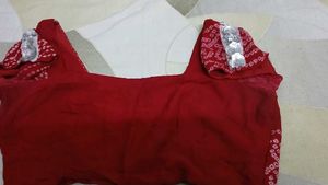 Deep neck back open Multi purpose use blouse