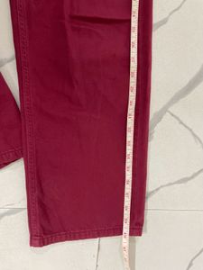 Maroon High Waisted Jeans