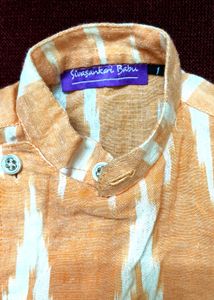 Peach Ikkat Boys Kurta