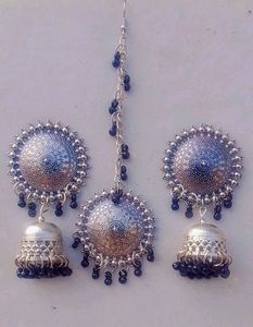 Ethnic Jhumka Earring and Maang Tikka Set