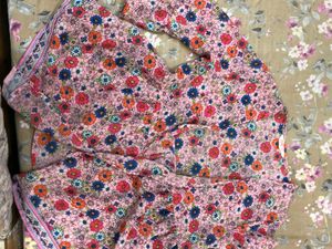 Cute Flower Print Shrug For Girls