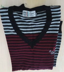 Striped V-Neck Sweater