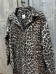Long Sleeved Shirt- Beige Leopard Print